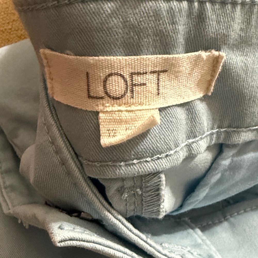 Loft Light Blue Eyelet Hem Chino Pants - Picture 2 of 3